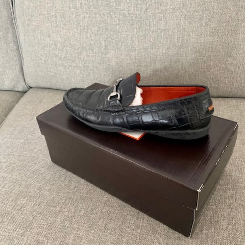 Peter Millar Croc Bit Loafer Crown Sz. 8 Black
